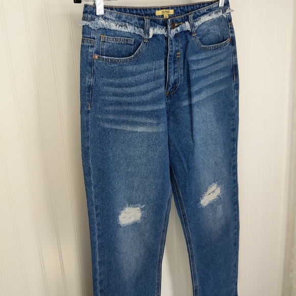 LILY & PARKER Distressed Raw Edge Denim Ankle Jean Sz 29 - Picture 4 of 13